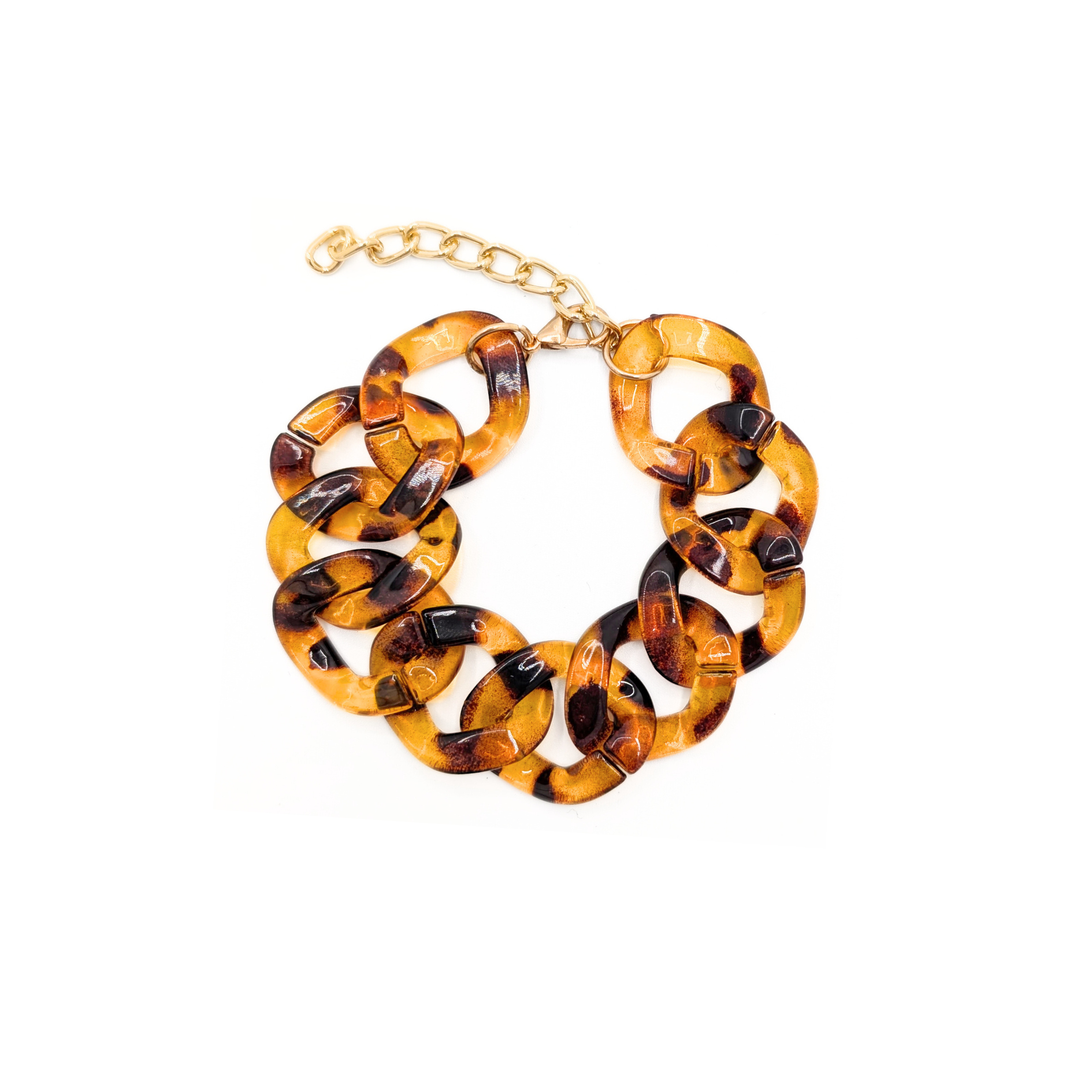 Amber tortoise schakelarmband met grote schakels dames armband Casa Jadel