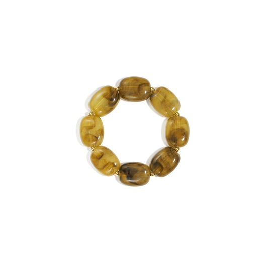 Amber ovale marble kralenarmband