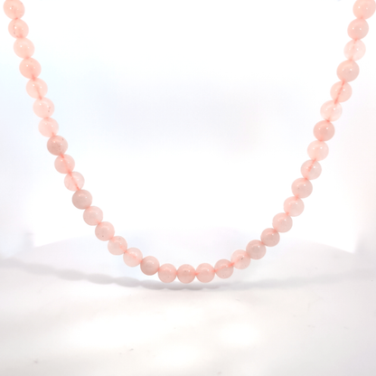 Roze marmer kristallen kralen ketting