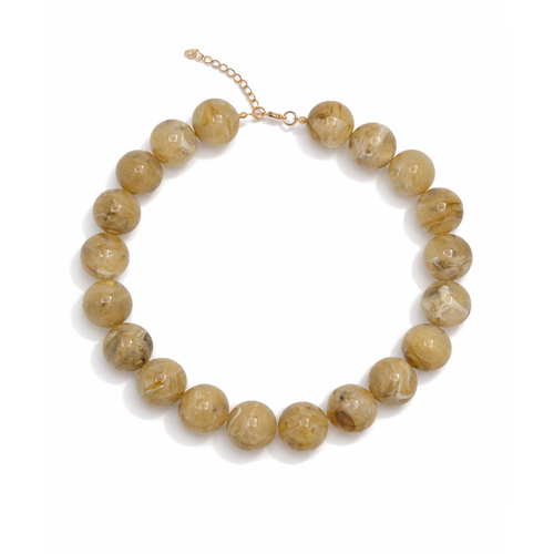 Beige grote kralenketting Pien