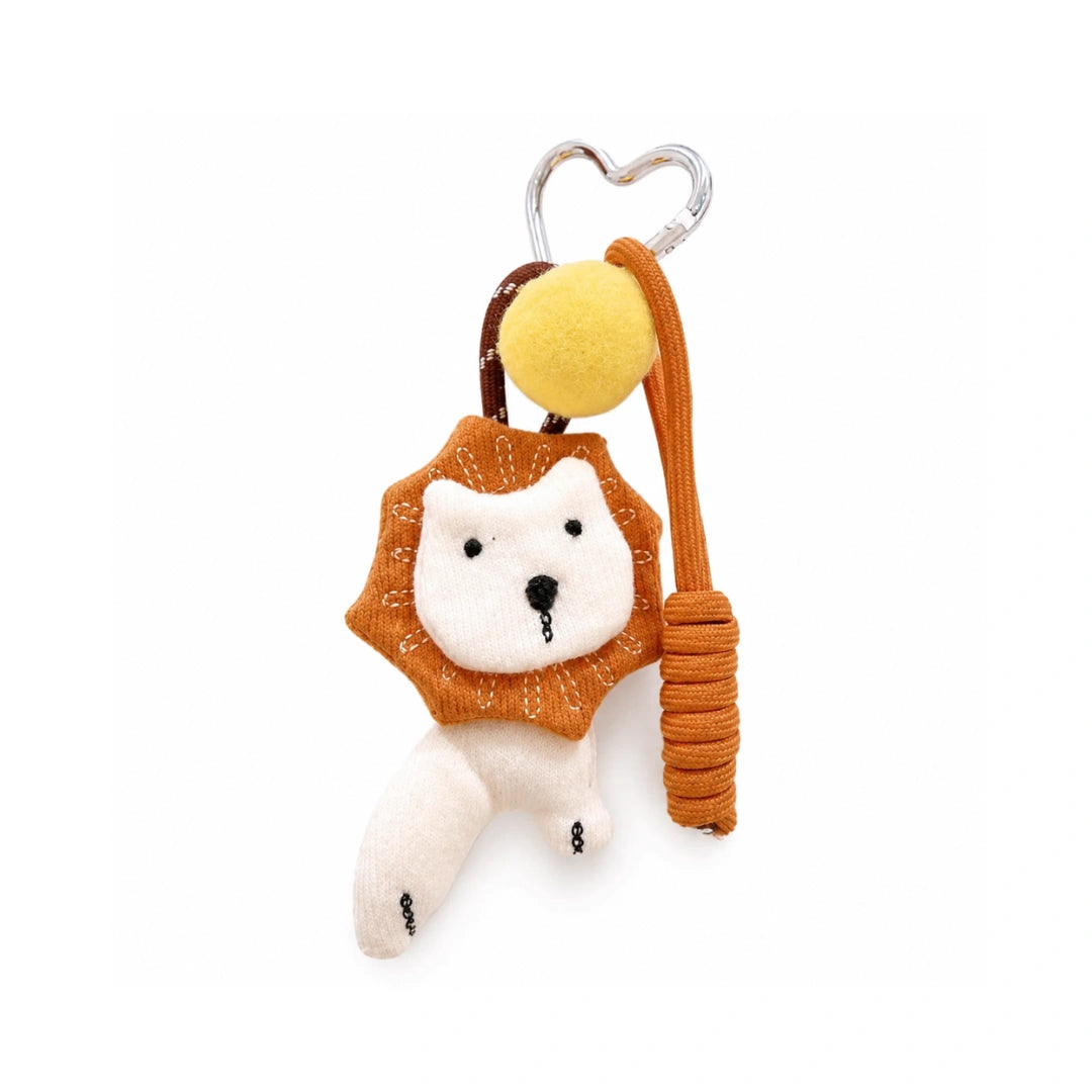 Beige leeuw en pompom tashanger Beestenboel