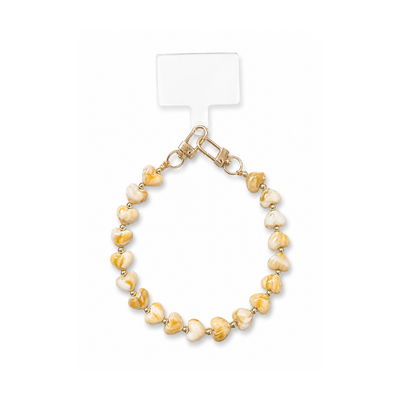 Beige marble hartjes telefoonkoord Lieve
