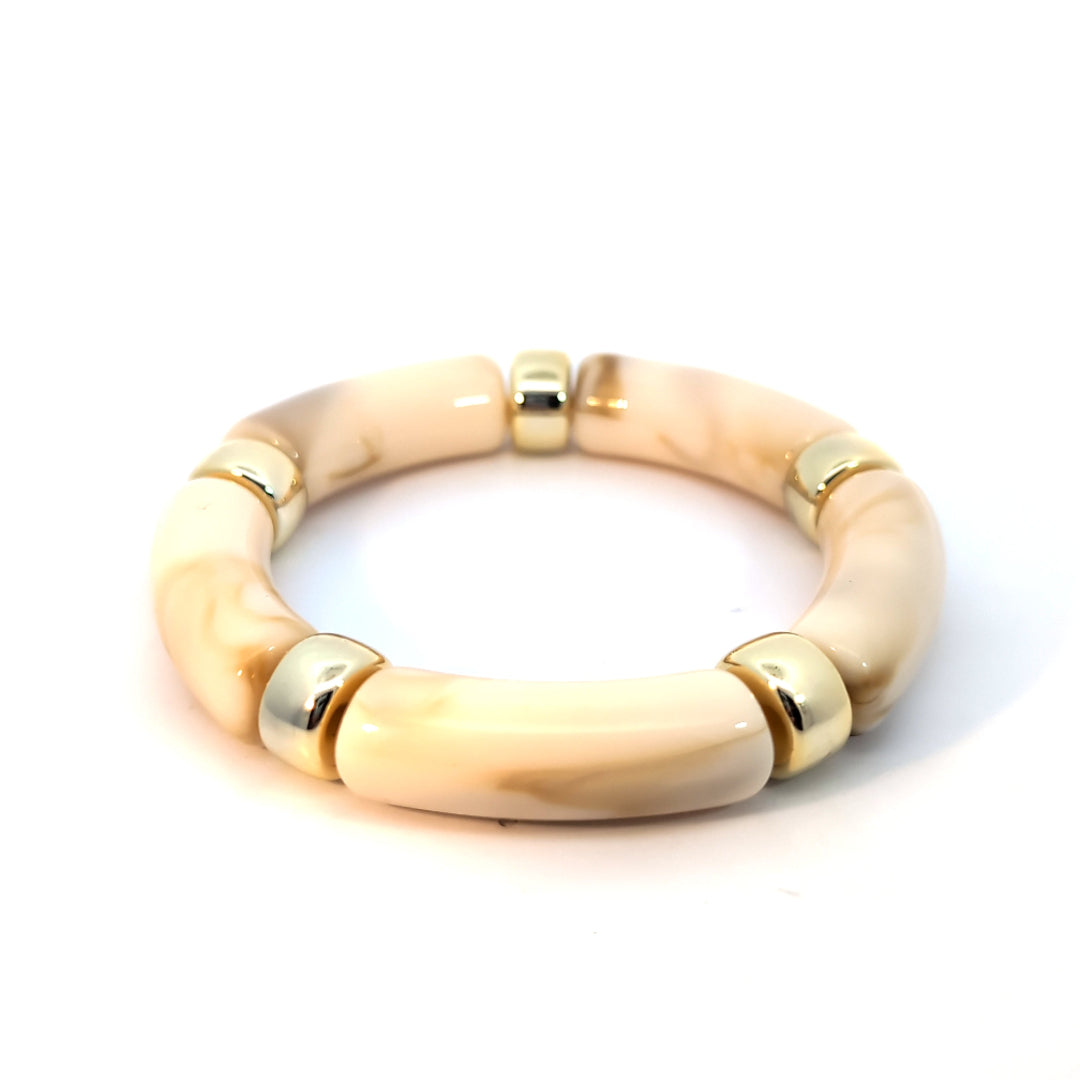beige marmer tube armband