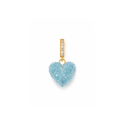 Blauwe candy heart bedel