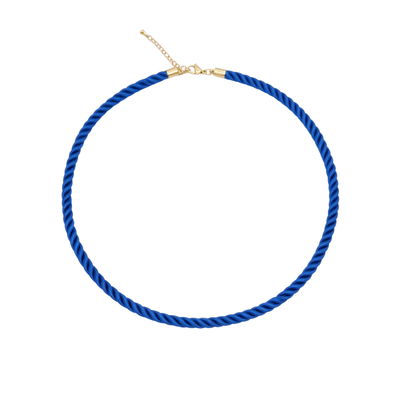 Blauwe gedraaide rope ketting