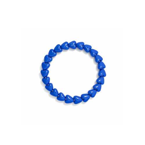Blauwe hartjes kralenarmband