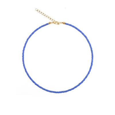 Blauwe kleine kralenketting Saar