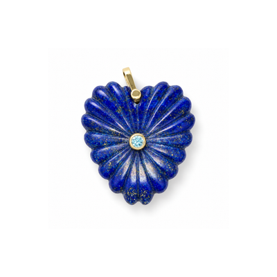 Lapis lazuli hart natuursteen bedel met steentje