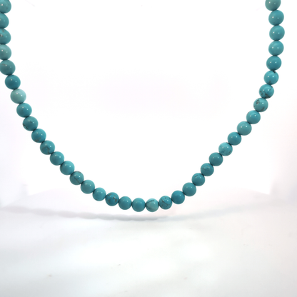 Blauwe marmer kralen ketting