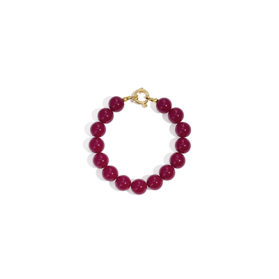 Donker fuchsia kralenarmband met boeislot