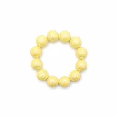 Botergele metallic grote kralenarmband Eva