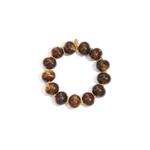 Bruin gemarmerde kralenarmband