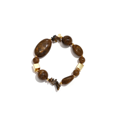 Bruine grote kralenarmband Rosalie