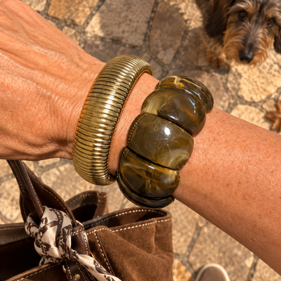 Bangle gouden armband lichte stretch