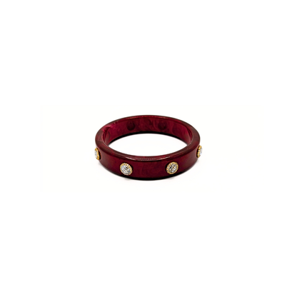 Burgundy bangle armband met zilveren kristallen Casa Jadel
