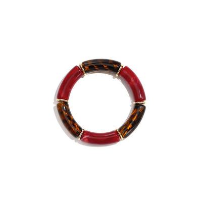 Burgundy bruine turtoise chunky tube armband