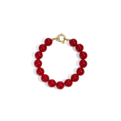 Burgundy kralenarmband met boeislot