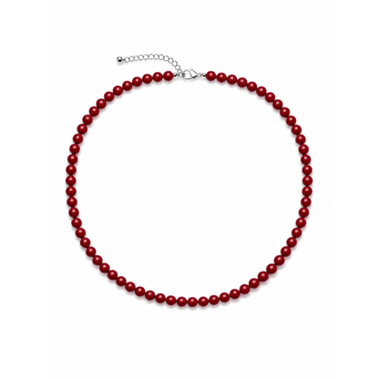 Burgundy lange kralenketting Romy met fijne kralen en verstelbare sluiting