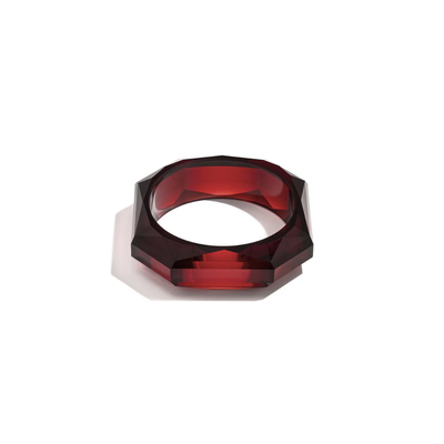Burgundy transparante facet bangle armband