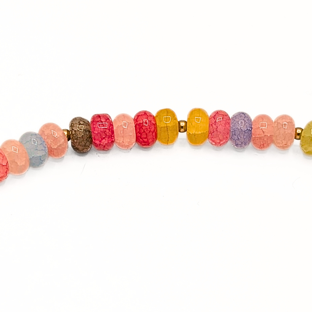 Pastel kralenketting met crackle glas kralen