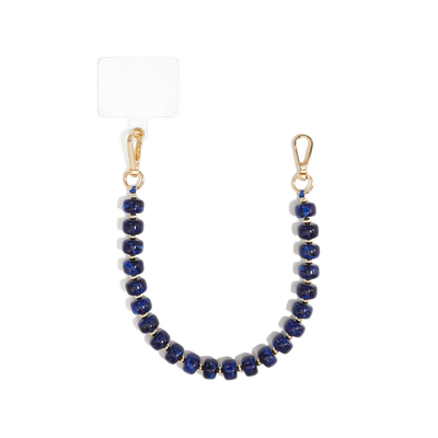 Donkerblauw chunky kralen telefoonkoord Faye