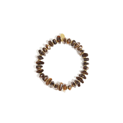 Donkerbruine split kralenarmband