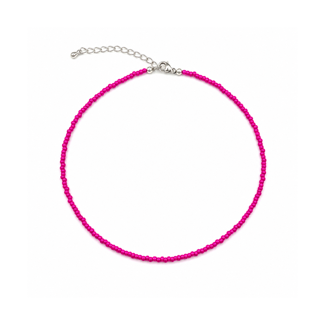 Fuchsia kleine kralenketting Saar van Casa Jadel