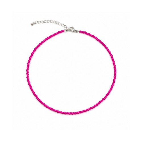 Fuchsia kleine kralenketting Saar
