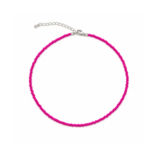 Fuchsia kleine kralenketting Saar van Casa Jadel