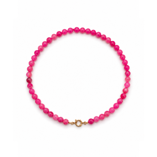 Fuchsia kralenketting natuursteen-effect met boeislot