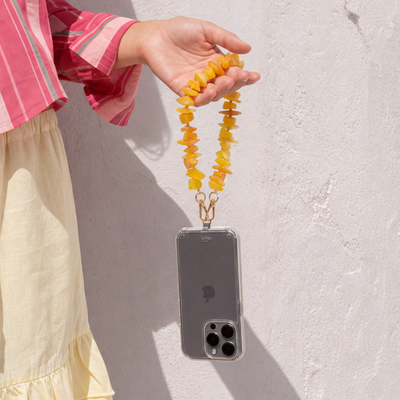 Geel chunky splitkralen telefoonkoord