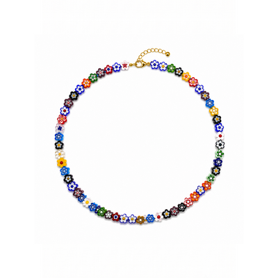 Gekleurde millefiori kralenketting