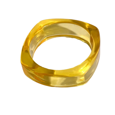 Gele chunky retro bangle armband