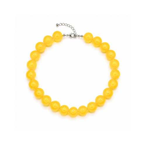 Gele grote kralenketting neon