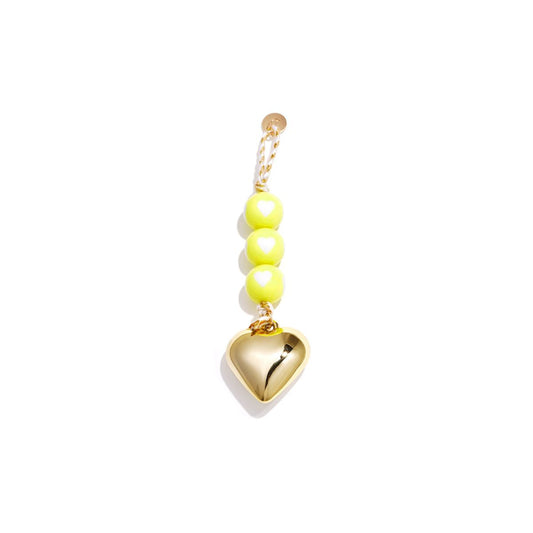 Gele hartjes kralen tashanger | Bag Charm | Casa Jadel