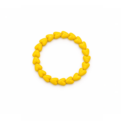 Gele hartjes kralenarmband
