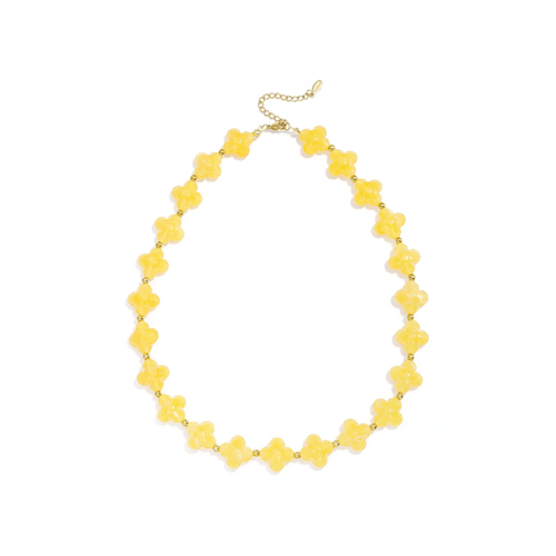 Gele klaver kralenketting
