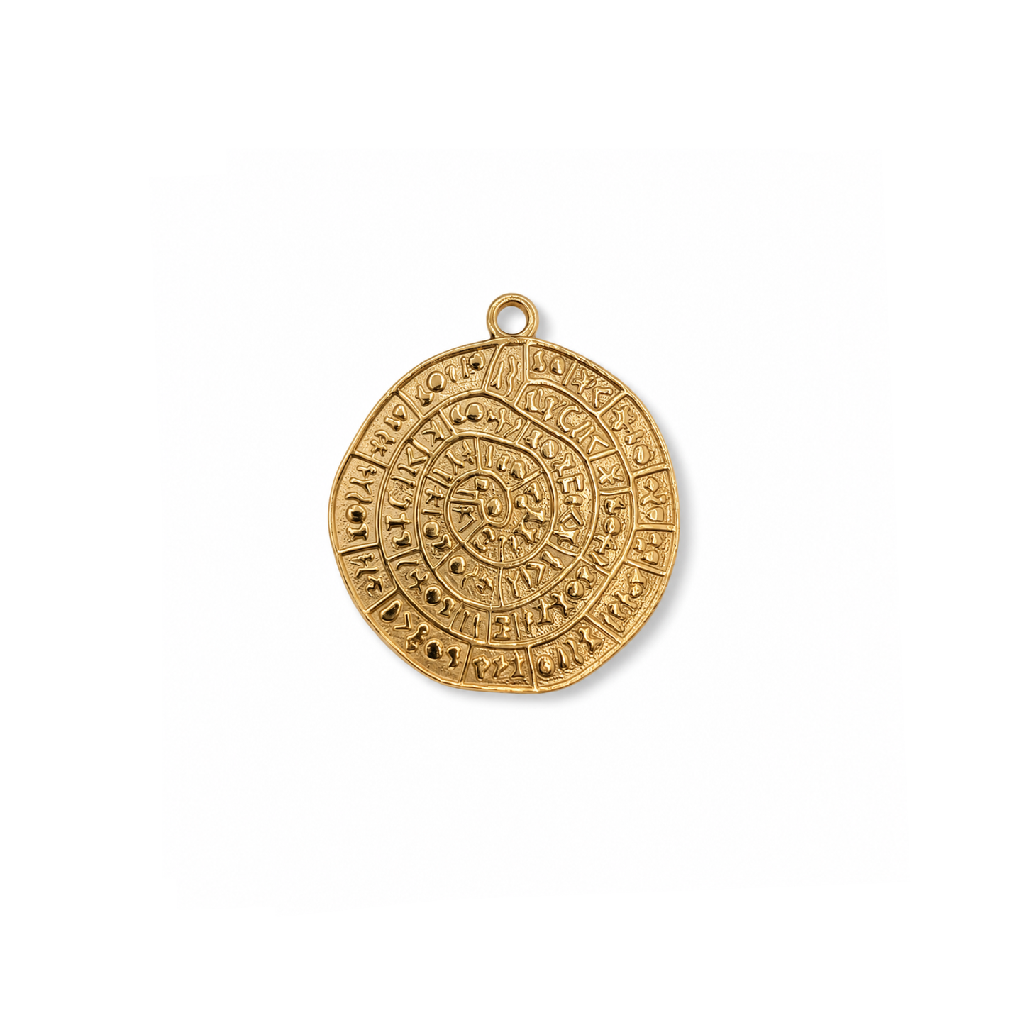 Gouden Aztec munt bedel met gedetailleerde gravering van Casa Jadel.