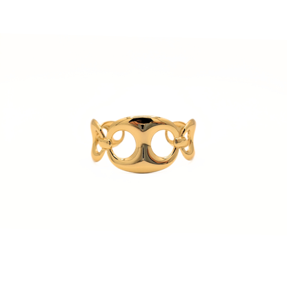 Statement gouden bangle armband met varkensneus detail