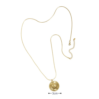 Gouden ketting met hart medaillon hanger en verfijnd reliëf met afmeting