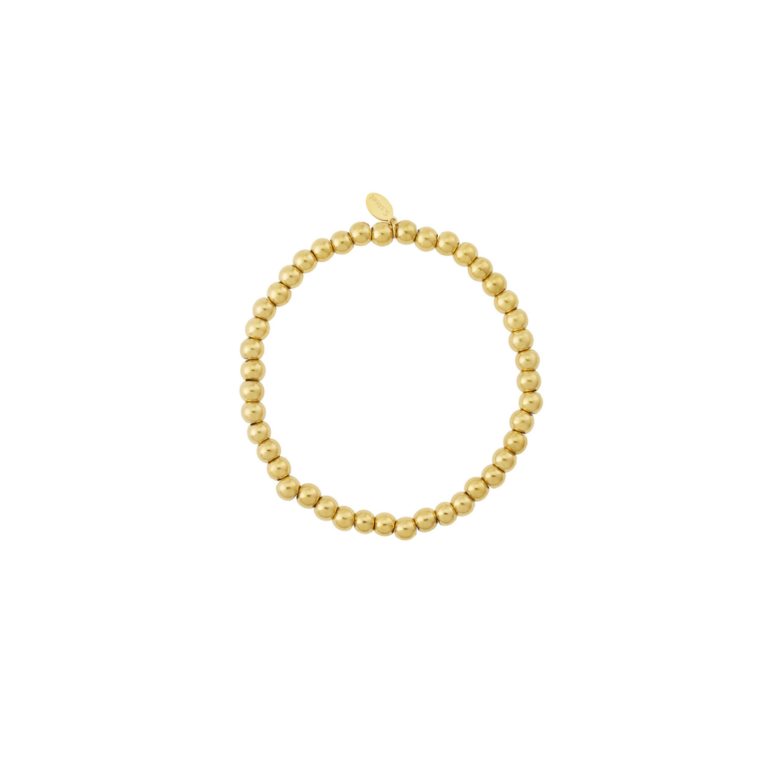 Gouden kralenarmband met kleine ronde glanzende kralen van Casa Jadel