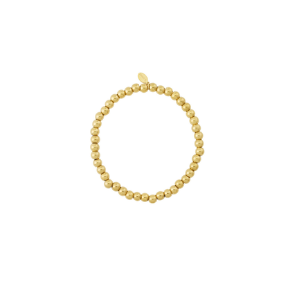 Gouden kralenarmband met kleine ronde glanzende kralen van Casa Jadel