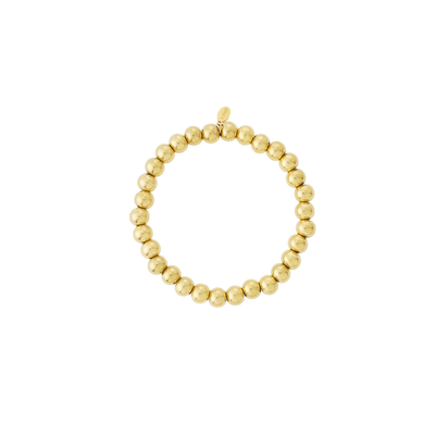 Gouden massieve kralenarmband 7mm