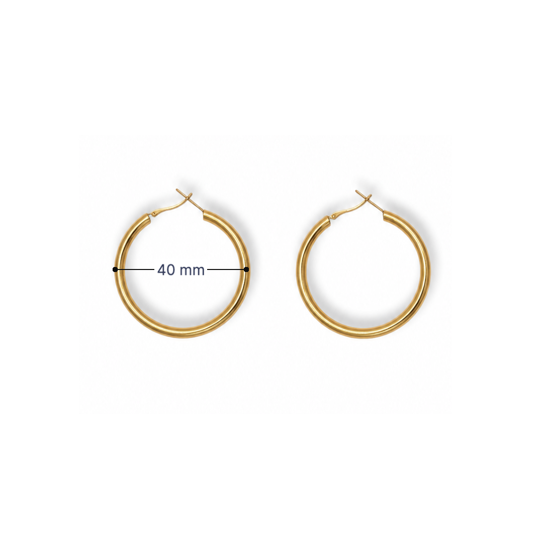Gouden oorringen dames 40 mm lichtgewicht Casa Jadel