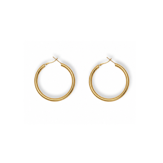 Gouden oorringen dames 40 mm lichtgewicht Casa Jadel