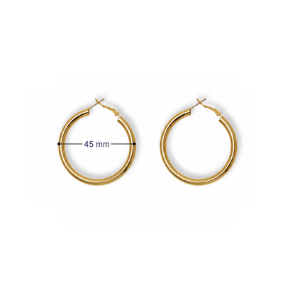 Gouden oorringen dames 45 mm lichtgewicht Casa Jadel
