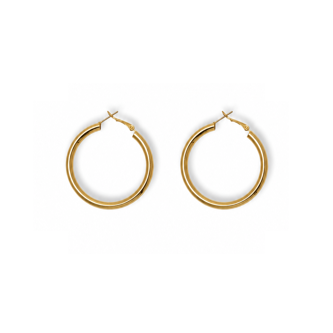 Gouden oorringen dames 45 mm lichtgewicht Casa Jadel