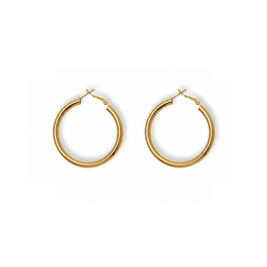 Gouden oorringen dames 45 mm lichtgewicht Casa Jadel