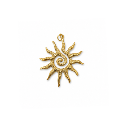 Gouden spiraal zon bedel