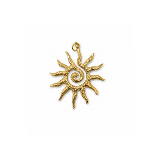 Gouden spiraal zon bedel